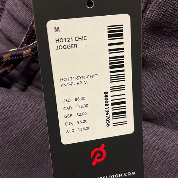 Peloton chic heavyweight joggers in purple with gold detailing, medium - Picture 9 of 13